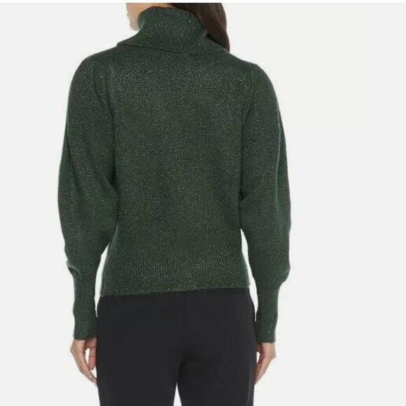 Worthington Long Sleeve Metallic Turtleneck Sweater, Green, Size M NEW WITH TAG - Picture 3 of 4